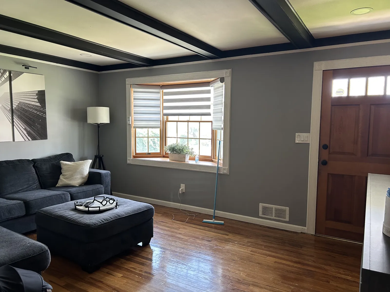 A tidy, freshly cleaned living room in a North Jersey home